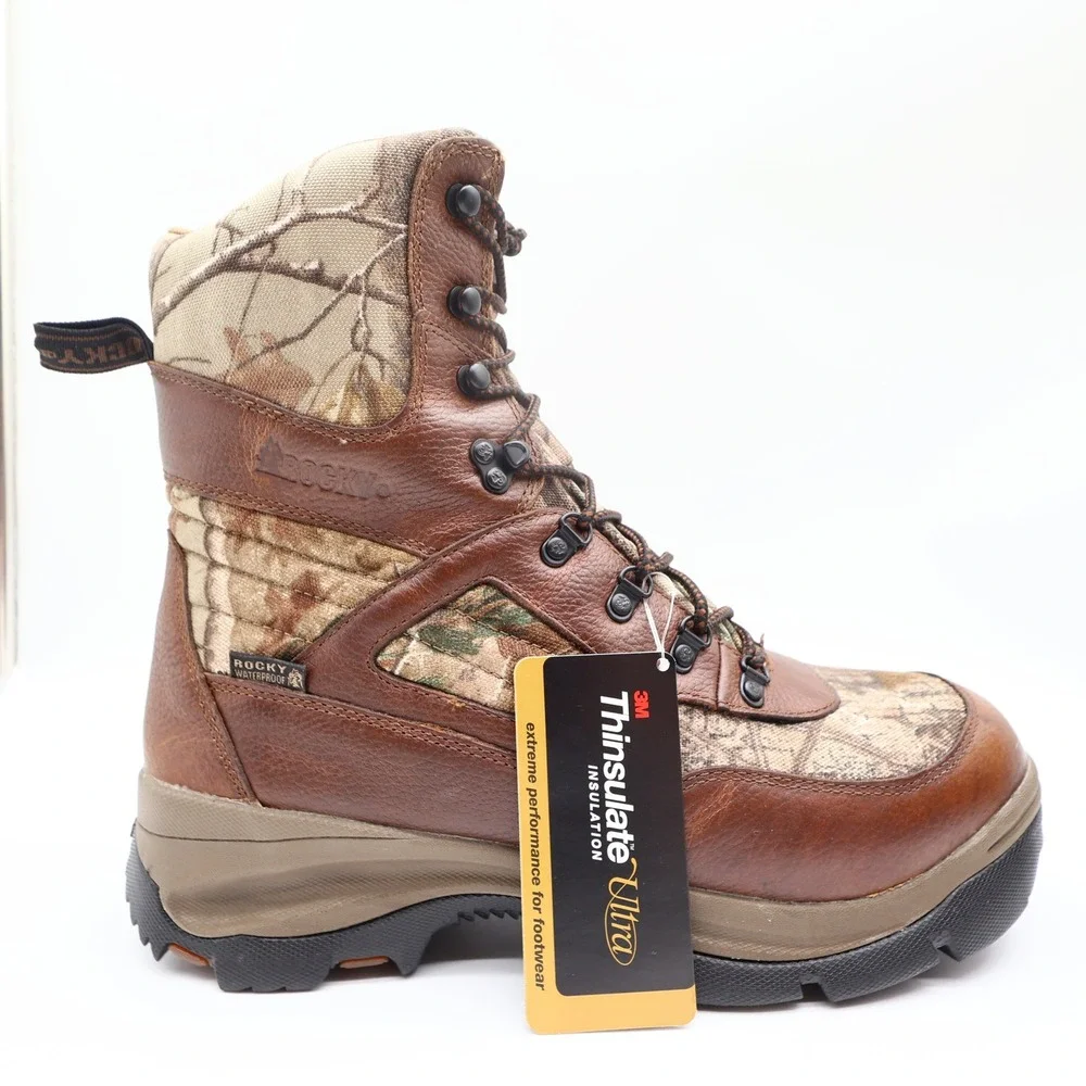 Rocky ErgoTuff Hunting Boots Mens 10.5M Camo Waterproof Insulated NIB